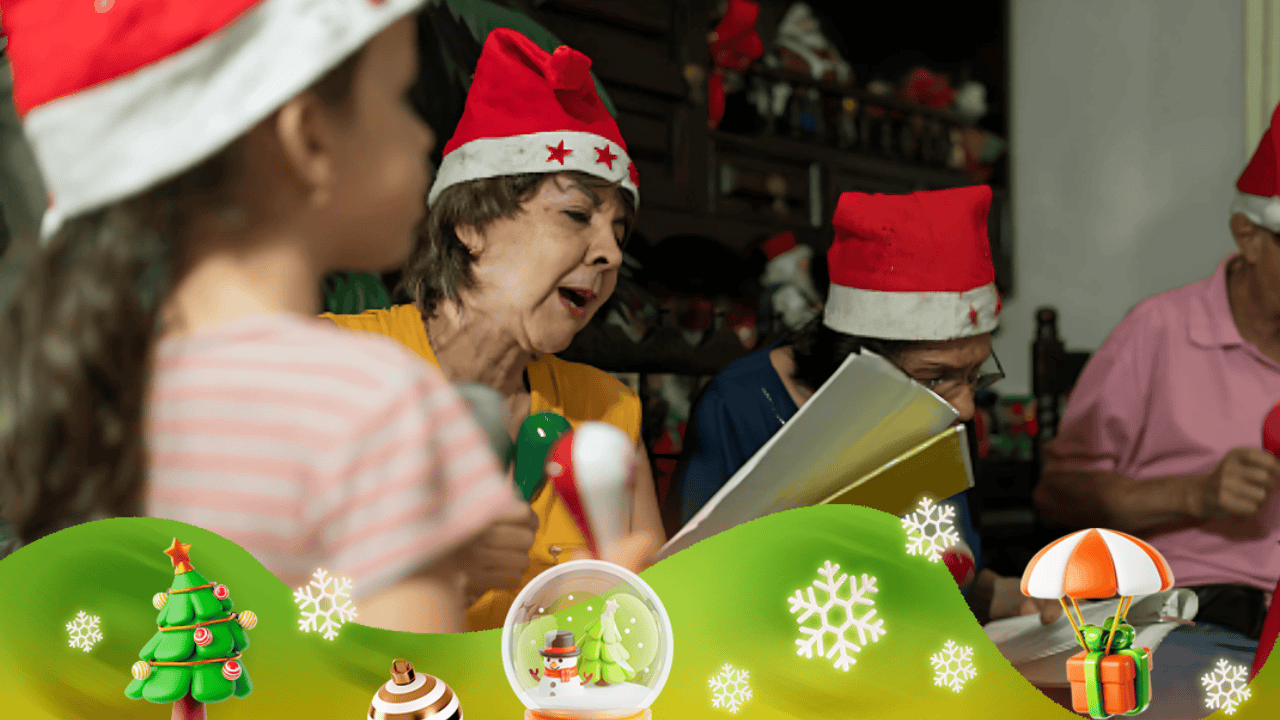 Familia celebra la novena en casa