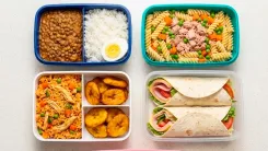 En la foto: Recipientes de comida